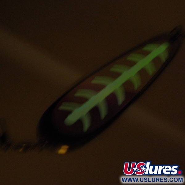 Vintage   Shasta Tackle Sling Blade Dodger Glow, 3/4oz Nickel / Glow in Dark spinning lure #2401