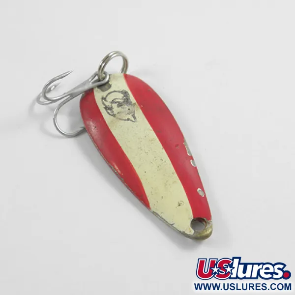 Vintage  Eppinger Dardevle Spinnie, 1/3oz Red / White / Nickel fishing spoon #2424