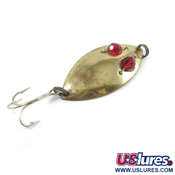Vintage  Hofschneider Red Eye junior, 2/5oz Brass / Red Eyes fishing spoon #2425