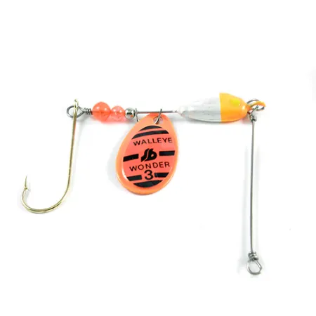 South Bend Walleye Wonder 3, 1/2oz Fluorescent Orange spinning lure #2431