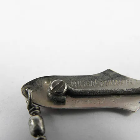 Vintage Weedless Pflueger Wobbler, 3/64oz Nickel fishing spoon #2435