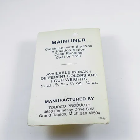 TODDCO Main liner, 2/5oz White / Nickel fishing spoon #2439