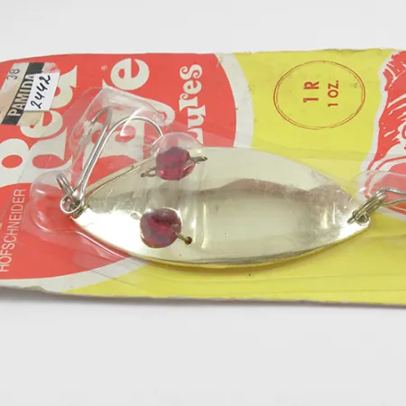 Hofschneider Red Eye Wiggler, 1oz Gold fishing spoon #2442