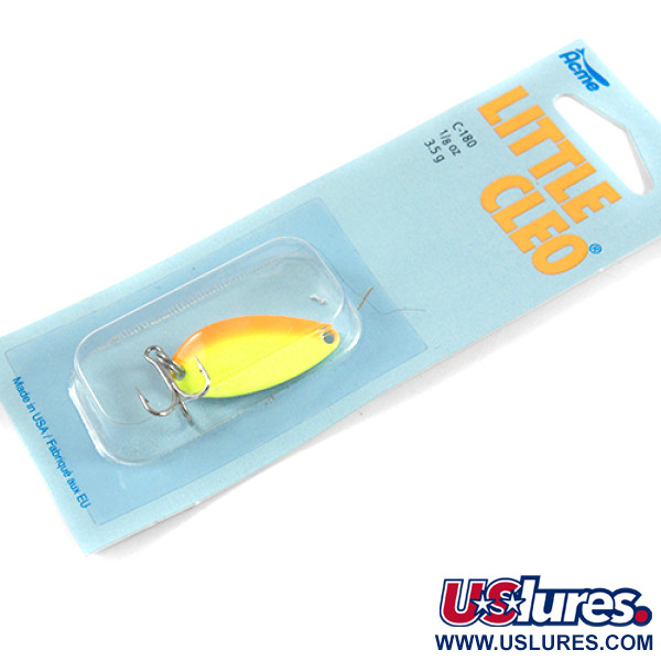  Acme Little Cleo, 1/8oz Yellow / Orange / Nickel fishing spoon #2443