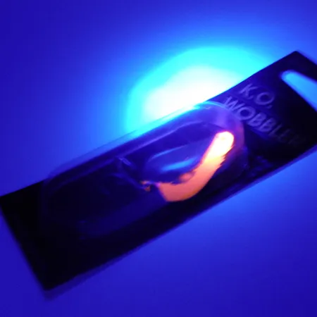 Acme K.O. Wobbler UV, 1/2oz Nickel / uv Stripe Glow in UV light, Fluorescent fishing spoon #2446