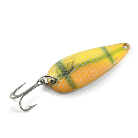 Vintage Eppinger Dardevle Spinnie, 1/3oz Yellow / Green / Nickel fishing spoon #2448