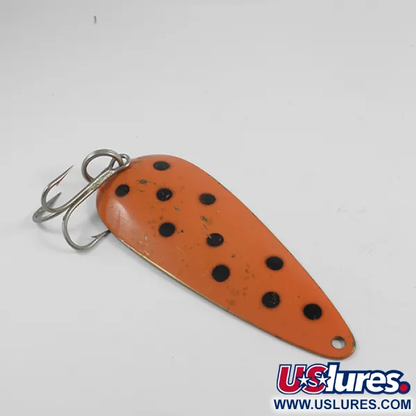 Vintage   Len Thompson #4, 1 1/2oz Red / Black / Brass fishing spoon #2454
