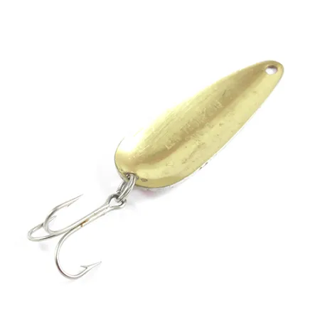 Vintage Len Thompson #2, 1oz Red / White / Brass fishing spoon #2460