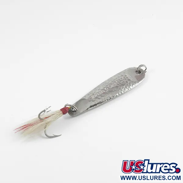 Vintage   Hopkins shorty 75, 3/4oz Hammered Nickel fishing spoon #2462