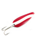 Vintage  Worth Chippewa, 1/2oz Red / White / Nickel fishing spoon #2477