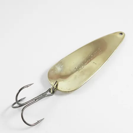 Vintage Weller GYPSY KING 1, 3/5oz Gold fishing spoon #2504
