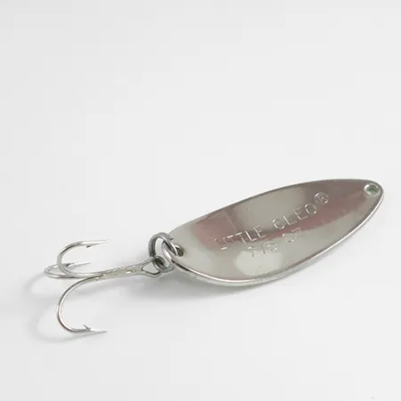Vintage Acme Little Cleo Glow, 2/5oz Nickel / White / Green Glow in Dark	 fishing spoon #2512