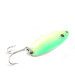 Vintage  Acme Little Cleo Glow, 2/5oz Nickel / White / Green Glow in Dark	 fishing spoon #2512