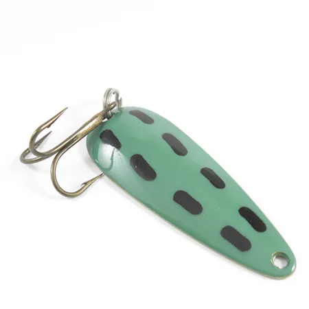 Len Thompson #2, 1oz Green / Black / Brass fishing spoon #2517