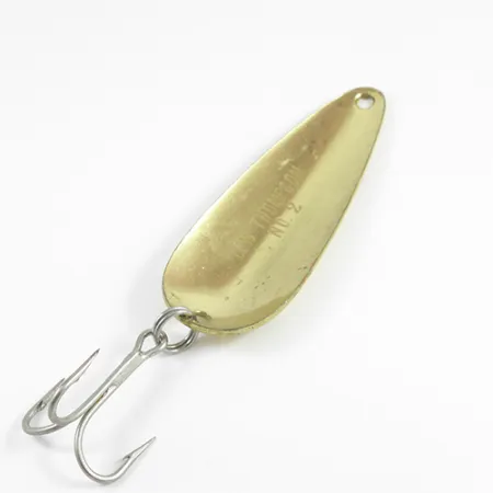 Vintage Len Thompson #2 2519, 1oz Yellow / Black / Brass fishing spoon #2519