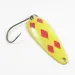 Vintage   Len Thompson #2, 1oz Five of Diamonds (Red / Yellow / Brass) fishing spoon #2520