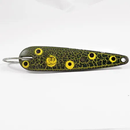 Vintage Eppinger Weedless​ Dardevle Seadevle Imp, 1oz Frog (Yellow / Green / Nickel) fishing spoon #2534