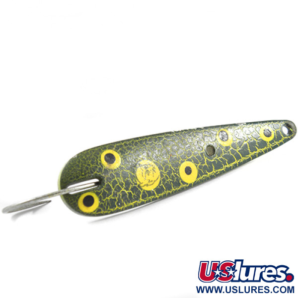 Vintage  Eppinger Weedless​ Dardevle Seadevle Imp, 1oz Frog (Yellow / Green / Nickel) fishing spoon #2534
