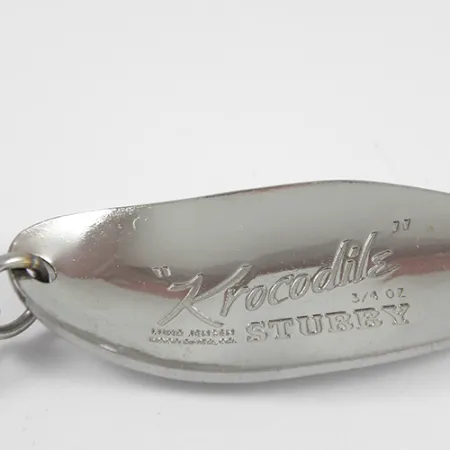 Vintage Luhr Jensen Lil' Kroc (Krocodile Stubby), 3/4oz Nickel / Red fishing spoon #2542