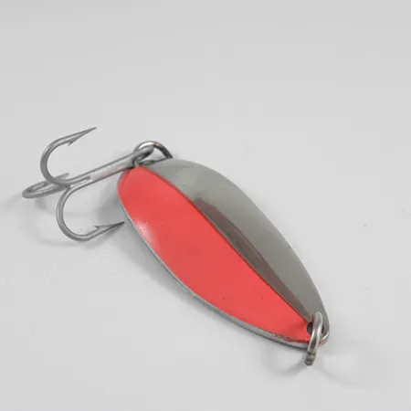 Vintage Luhr Jensen Lil' Kroc (Krocodile Stubby), 3/4oz Nickel / Red fishing spoon #2542