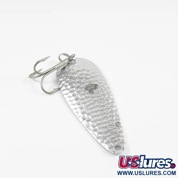 Vintage  Worth Chippewa, 1/2oz Hammered Nickel fishing spoon #2549