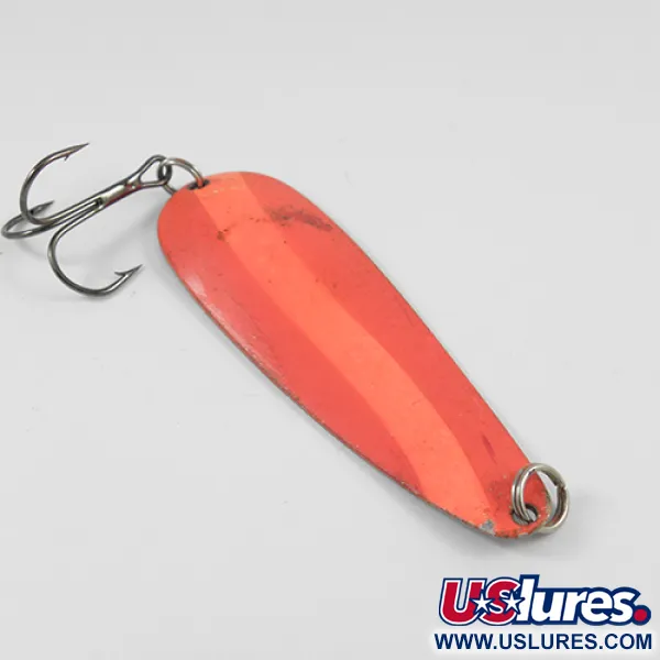 Vintage  Worth Chippewa, 3/4oz Red / Nickel fishing spoon #2552