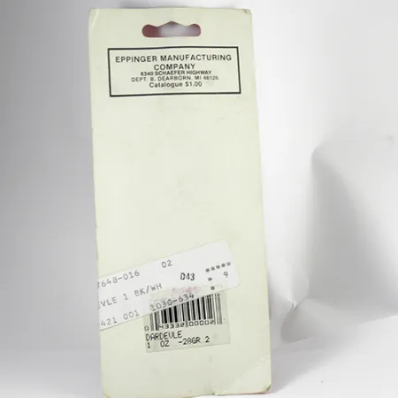 Eppinger Dardevle, 1oz Black / Ivory / Nickel fishing spoon #2558