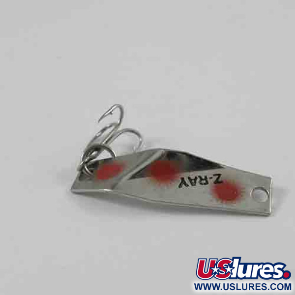 Vintage  Z-RAY Lures Z-Ray Model 110, 3/64oz Nickel / Red fishing spoon #2563