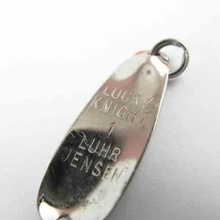 Vintage Luhr Jensen Lucky Knight 1, 1/32oz Nickel / Red fishing spoon #2565