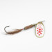 Vintage   Mepps Comet 5 Dressed, 1/2oz White / Red / Brass spinning lure #2567