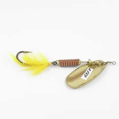 Vintage Mepps Comet 5 Dressed, 1/2oz Brass / Yellow spinning lure #2569