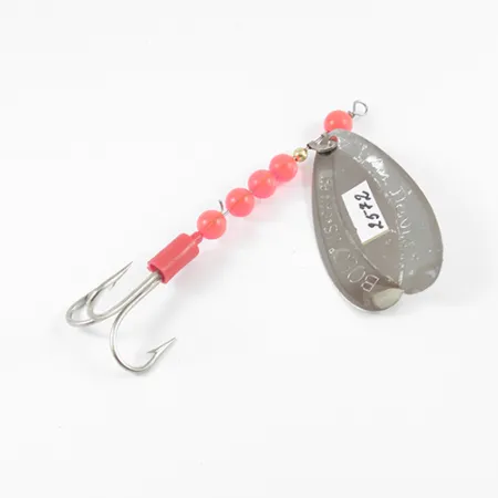 Vintage Luhr Jensen Les Davis Bolo, 1/3oz Nickel / Red spinning lure #2572