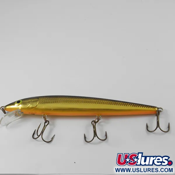 Vintage Rapala Original Floater, 2/3oz Gold fishing lure #2574