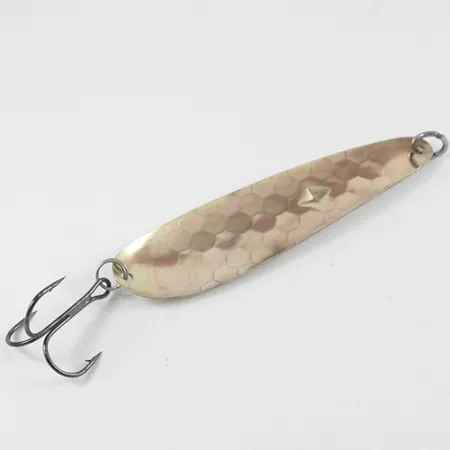 Vintage Luhr Jensen Diamond King 4, 1/2oz Hammered Gold fishing spoon #2588