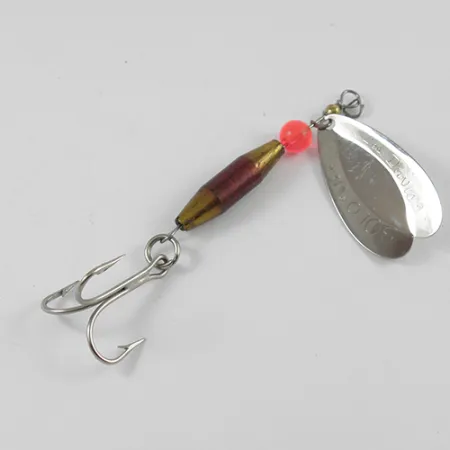 Vintage Luhr Jensen Les Davis Bolo, 1/2oz Nickel / Brass spinning lure #2594