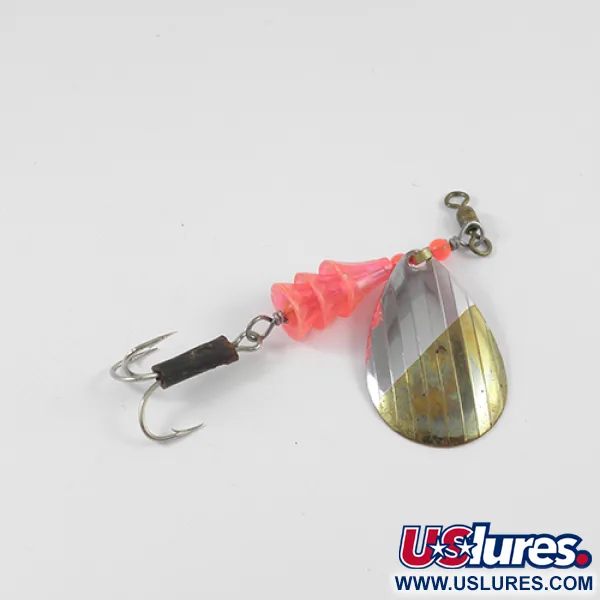 Vintage Lucky Strike Coffe Spoon, 1/4oz Nickel / Bronze (Brass) / Red spinning lure #2595