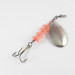 Vintage   Lucky Strike Spoon, 1/3oz Nickel / Red spinning lure #2596