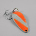 Vintage  Seneca Little Cleo UV, 1/4oz Fluorescent Orange / White / Nickel fishing spoon #2601