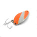 Vintage  Seneca Little Cleo UV, 1/4oz Fluorescent Orange / White / Nickel fishing spoon #2601