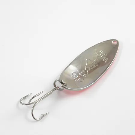 Vintage Seneca Little Cleo (Hula Girl), 1/2oz White Pearl / Red / Nickel fishing spoon #2604