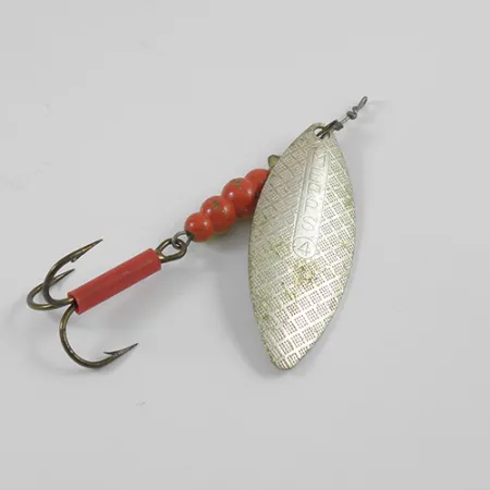 Vintage Mepps Aglia Long 4, 3/5oz Nickel spinning lure #2606