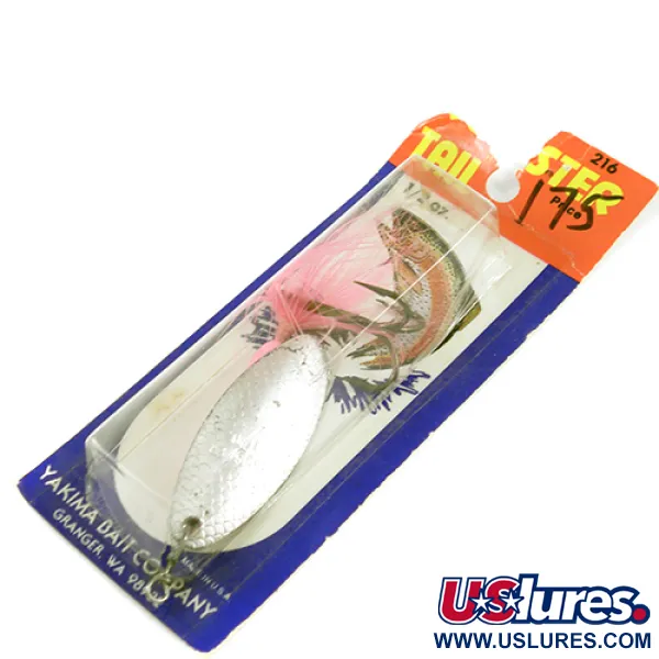  Yakima Bait Worden’s Original Rooster Tail 6, 1/2oz Silver / Pink spinning lure #2608
