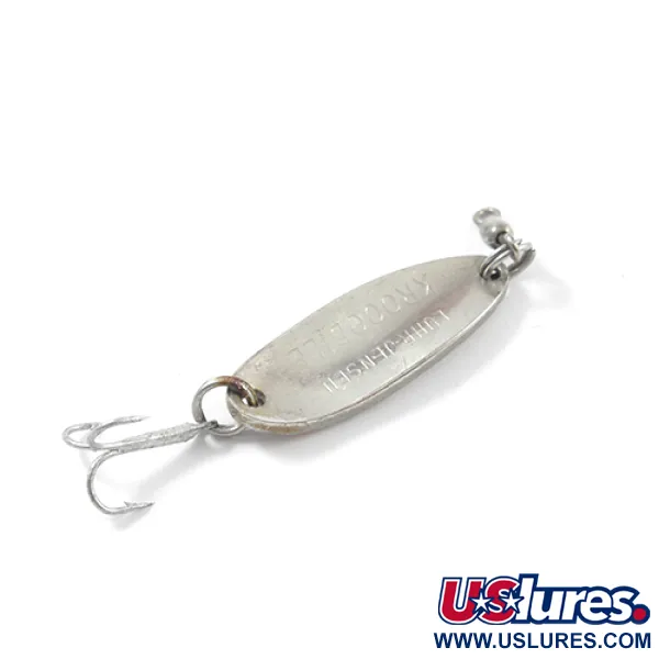 Vintage  Luhr Jensen Krocodile, 1/4oz Nickel / Pink fishing spoon #2622