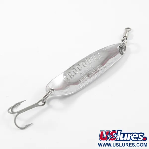 Vintage  Luhr Jensen Krocodile Die #3, 1/3oz Nickel fishing spoon #2623