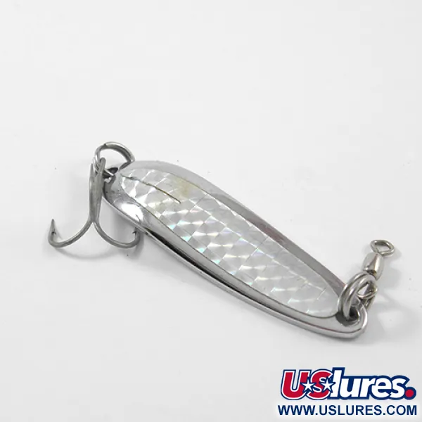 Vintage  Luhr Jensen Krocodile Die #3, 1/3oz Nickel fishing spoon #2623