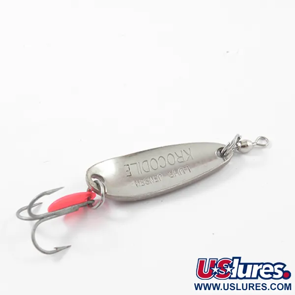 Vintage  Luhr Jensen Krocodile, 1/3oz Rainbow Trout / Nickel fishing spoon #2625