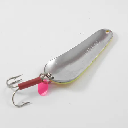 Vintage Unknown Pisces, 3/5oz Yellow / Orange / Nickel fishing spoon #2629