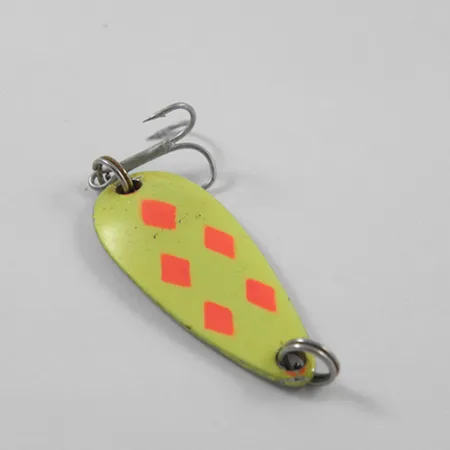Vintage Mister Twister Shelby Sportfisher, 3/16oz Five of Diamonds (Yellow / Red / Nickel) fishing spoon #2633