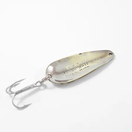 Vintage Nebco Flash Bait 2662, 1/4oz Hammered Nickel fishing spoon #2641