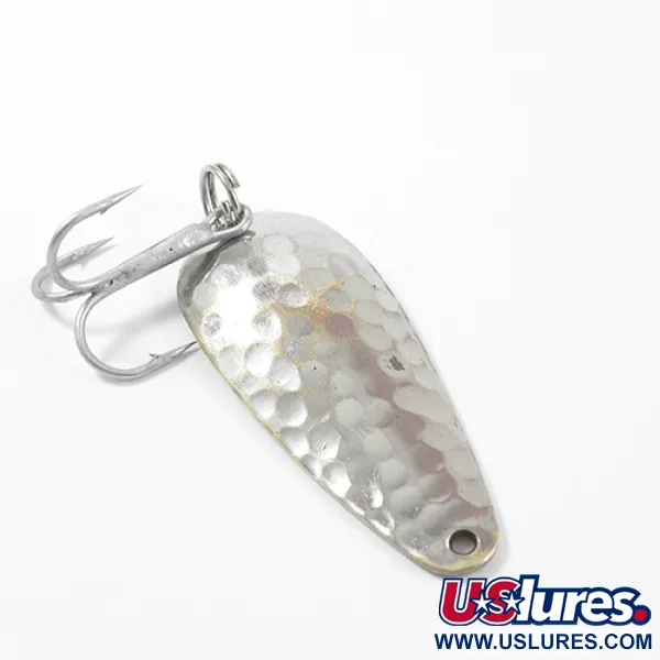 Vintage   Nebco Flash Bait 2662, 1/4oz Hammered Nickel fishing spoon #2641
